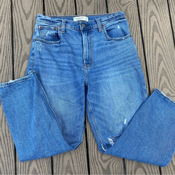 Abercrombie & Fitch the ankle straight ultra high rise size 8 short medium wash - Picture 4 of 6